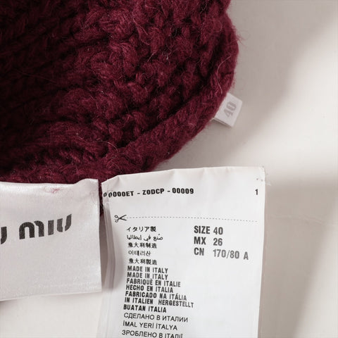 Miu Miu Knit Wool Polyester 2015 cardigan Bordeaux WS16114