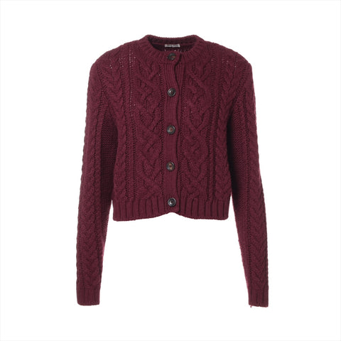 Miu Miu Knit Wool Polyester 2015 cardigan Bordeaux WS16114