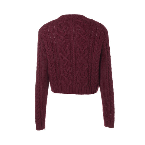 Miu Miu Knit Wool Polyester 2015 cardigan Bordeaux WS16114