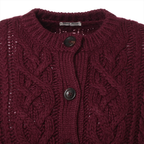 Miu Miu Knit Wool Polyester 2015 cardigan Bordeaux WS16114