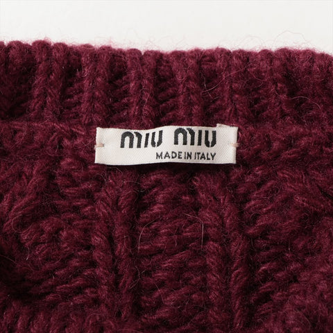 Miu Miu Knit Wool Polyester 2015 cardigan Bordeaux WS16114