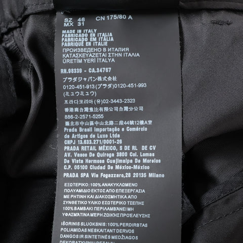 PRADA 46 Nylon Re-Nylon Triangle Logo 2020 Pants black WS16115