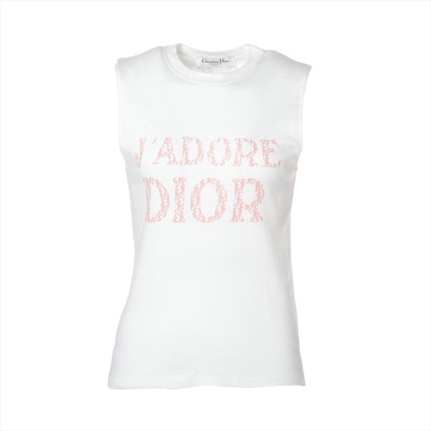 Christian Dior 38 Cotton Galliano Trotter 2004 Tank top white WS16116