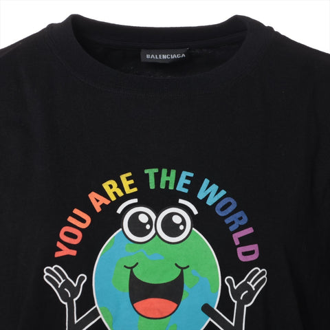 BALENCIAGA 2019Stainless Steel You Are The World Cotton L Short sleeve T-shirt black WS16119