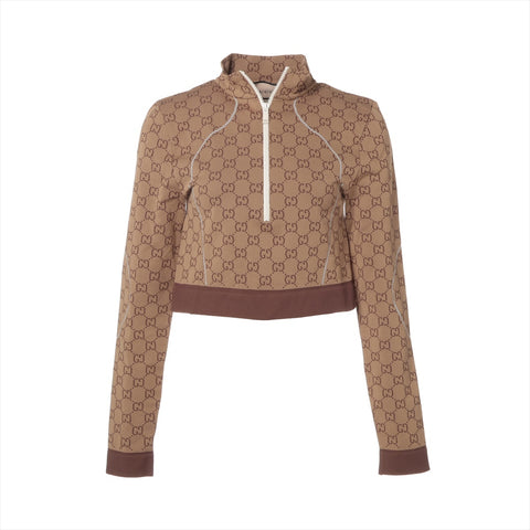 GUCCI M GG Supreme Cropped Knit in Polyamide Long sleeve shirt beige WS16121