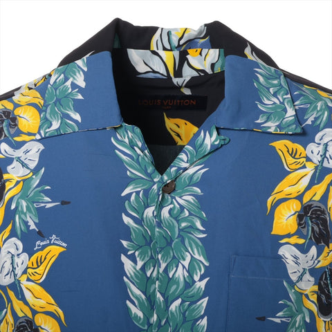 LOUIS VUITTON M Rayon Aloha Short sleeve shirt blue WS16122