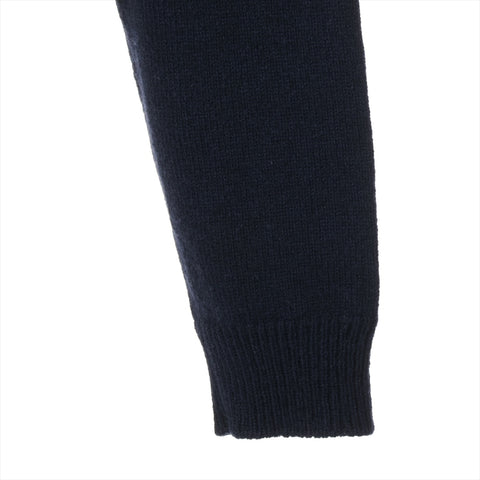 Miu Miu Back Logo Wool Cropped Shirt, Size 40, 2021 knit Navy WS16125