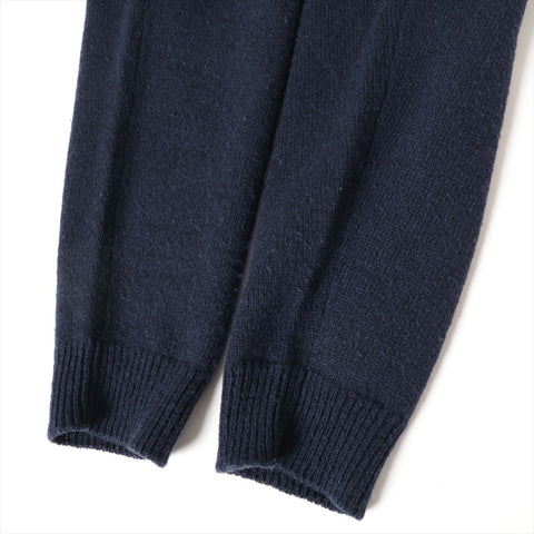 Miu Miu Back Logo Wool Cropped Shirt, Size 40, 2021 knit Navy WS16125