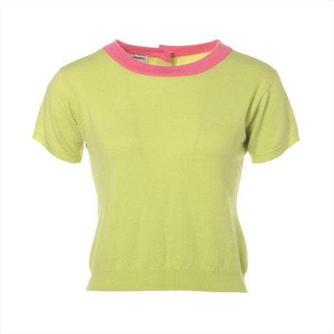 CHANEL Short sleeve cashmere knit green WS16126