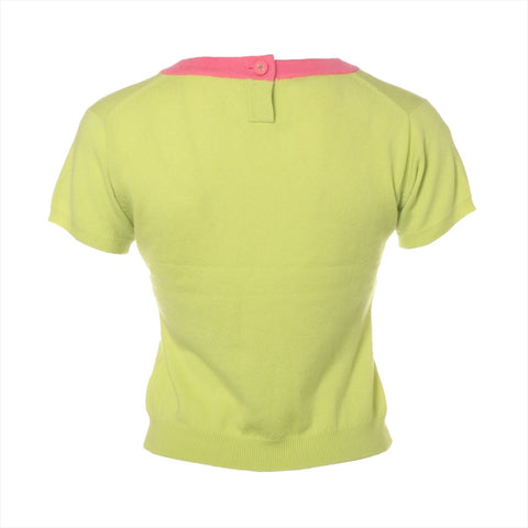 CHANEL Short sleeve cashmere knit green WS16126