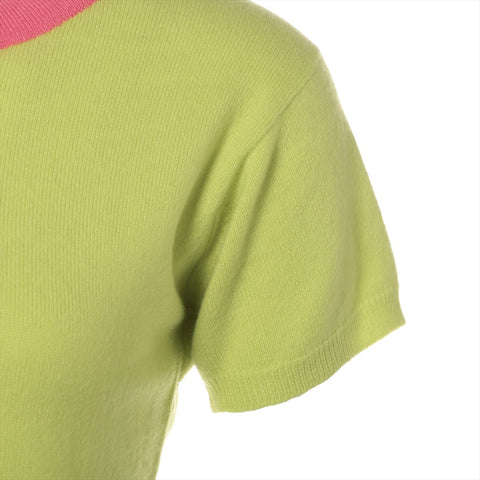 CHANEL Short sleeve cashmere knit green WS16126
