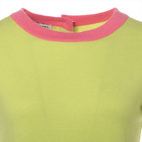 CHANEL Short sleeve cashmere knit green WS16126