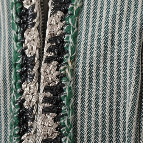 CHANEL Cotton No-collar 06C 2006 36 Tweed Rim Jacket green WS16127