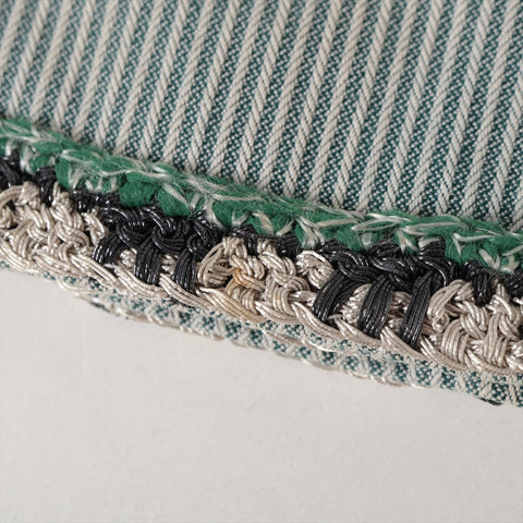 CHANEL Cotton No-collar 06C 2006 36 Tweed Rim Jacket green WS16127