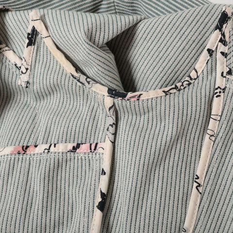 CHANEL Cotton No-collar 06C 2006 36 Tweed Rim Jacket green WS16127