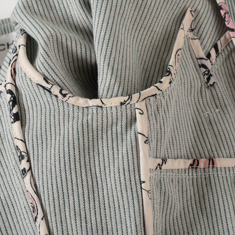 CHANEL Cotton No-collar 06C 2006 36 Tweed Rim Jacket green WS16127