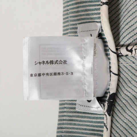 CHANEL Cotton No-collar 06C 2006 36 Tweed Rim Jacket green WS16127