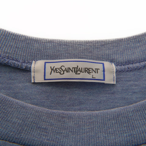 YVES SAINT LAURENT Cotton Logo L Short sleeve T-shirt blue WS16128