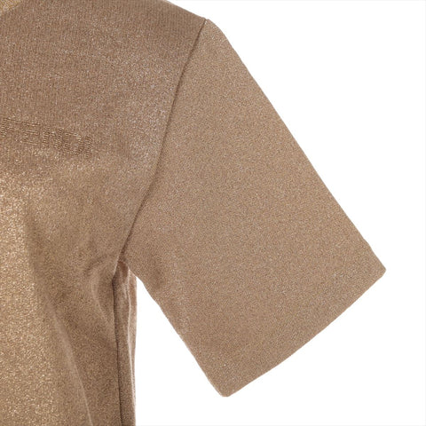 FENDI Fleece-lined sweatshirt with glitter and XS logo Short sleeve shirt gold WS16130