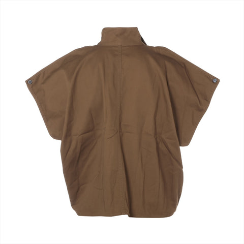 LOEWE Loewe side-open stand collar pintuck cotton bag, size 36 Tank top khaki WS16131