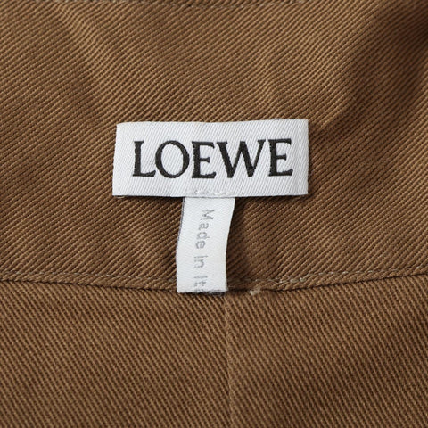 LOEWE Loewe side-open stand collar pintuck cotton bag, size 36 Tank top khaki WS16131