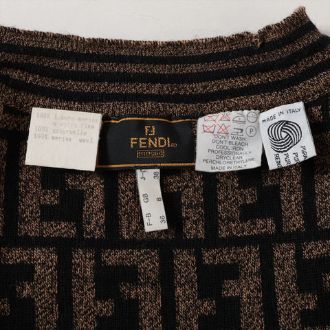 FENDI Zucca 38 wool knit Brown WS16133