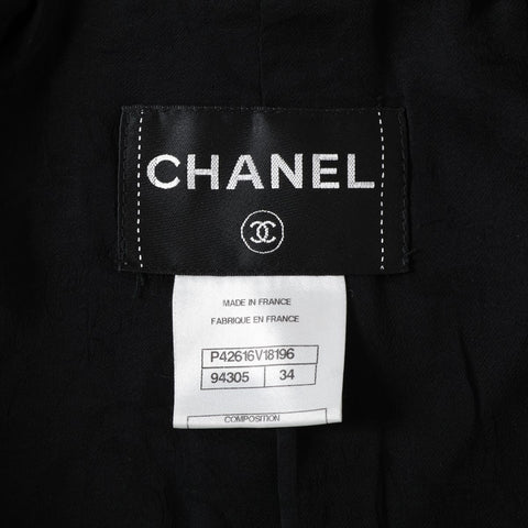 CHANEL Tweed 2011-2012 Rhinestone Buttons 34 Jacket black WS16136
