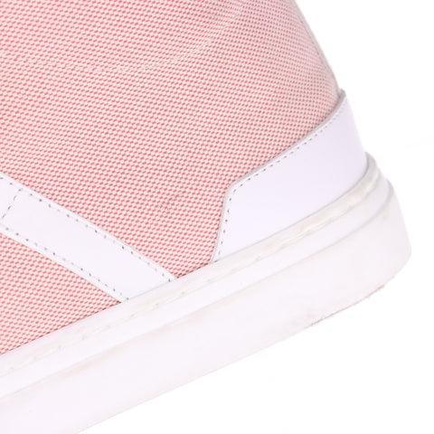 HERMES Daydream Framboise White Kelly Buckle High-Top Sneakers Taille: 36 (23-9,3 pouces) baskets toile rose WS16145
