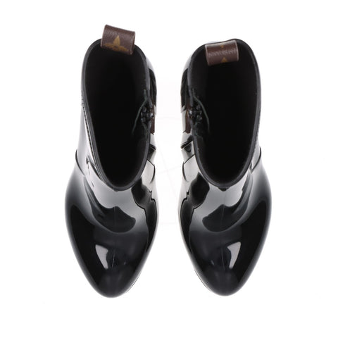 LOUIS VUITTON Silhouette Ankle Line Heel PVC Size: 37 Short Rain 9.4" boots black WS16147