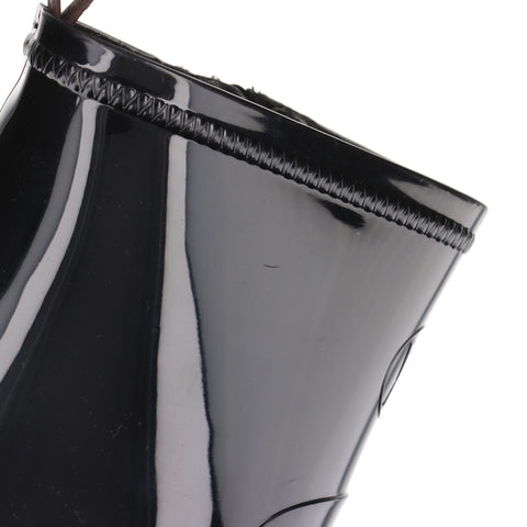 LOUIS VUITTON Silhouette Ankle Line Heel PVC Size: 37 Short Rain 9.4" boots black WS16147