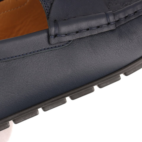 GUCCI Micro GG Shimmer Size 7 Driving Shoes 10.2" Leather loafers Navy WS16148