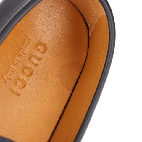 GUCCI Micro GG Shimmer Size 7 Driving Shoes 10.2" Leather loafers Navy WS16148
