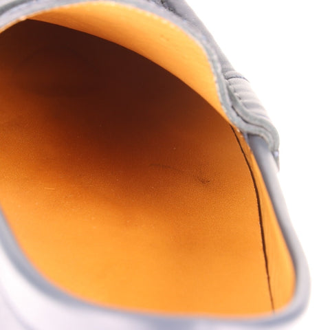 GUCCI Micro GG Shimmer Size 7 Driving Shoes 10.2" Leather loafers Navy WS16148