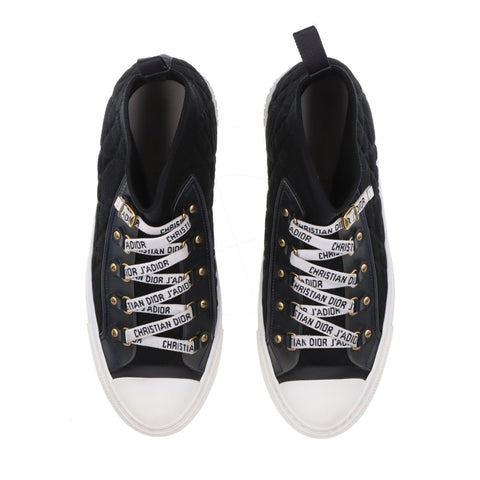 Christian Dior 37.5 9.4" WALK'N'DIOR Baskets montantes Cannage en toile noir WS16151