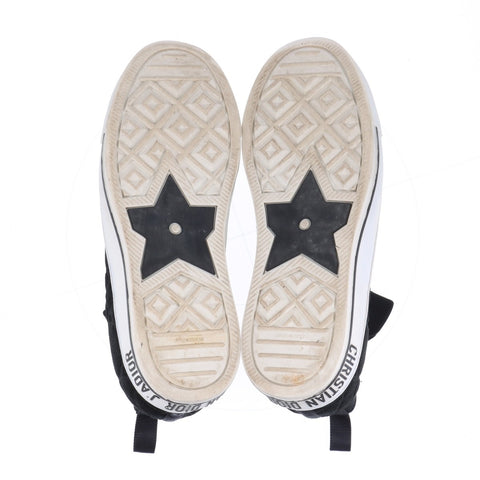 Christian Dior 37.5 9.4" WALK'N'DIOR Canvas Cannage High-Top sneakers black WS16151