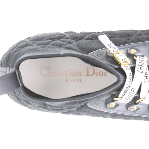 Christian Dior 37.5 9.4" WALK'N'DIOR Canvas Cannage High-Top sneakers black WS16151