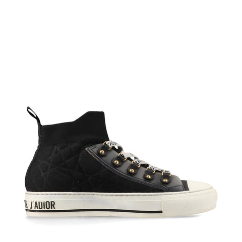 Christian Dior 37.5 9.4" WALK'N'DIOR Canvas Cannage High-Top sneakers black WS16151