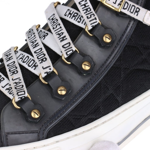 Christian Dior 37.5 9.4" WALK'N'DIOR Baskets montantes Cannage en toile noir WS16151