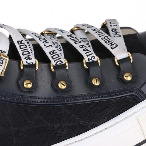 Christian Dior 37.5 9.4" WALK'N'DIOR Canvas Cannage High-Top sneakers black WS16151