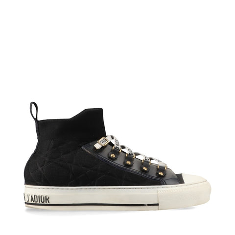 Christian Dior 37.5 9.4" WALK'N'DIOR Baskets montantes Cannage en toile noir WS16151