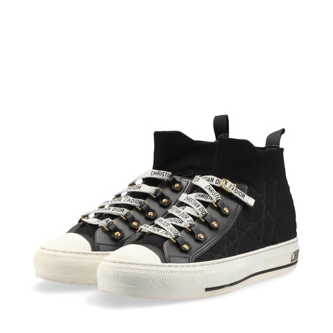 Christian Dior 37.5 9.4" WALK'N'DIOR Baskets montantes Cannage en toile noir WS16151