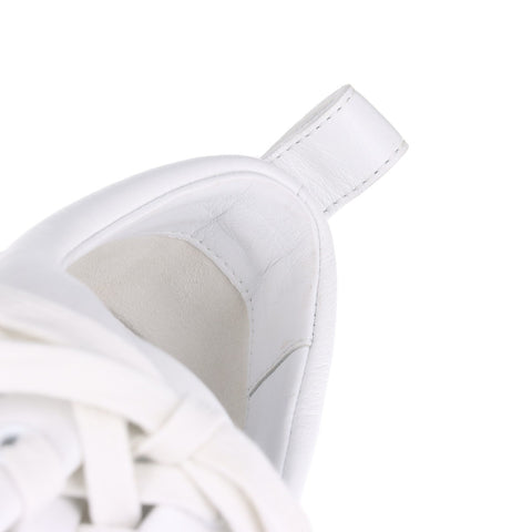 HERMES Happy Leather Low Cut Taille: 35 8.9" baskets cuir blanc WS16152