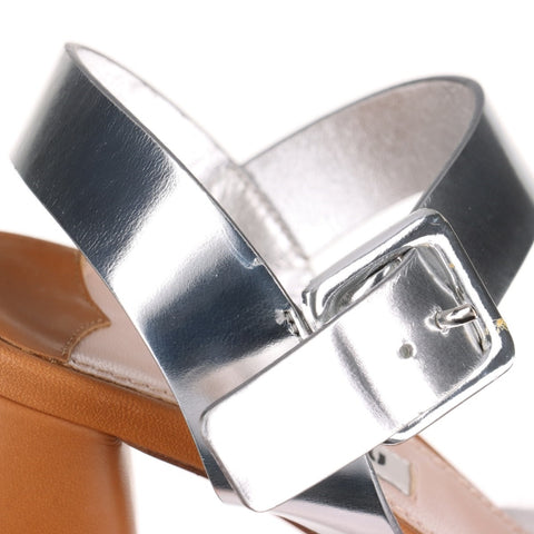 Miu Miu Strass Talon Taille: 35,5 9,1" Sandales cuir Marron WS16154