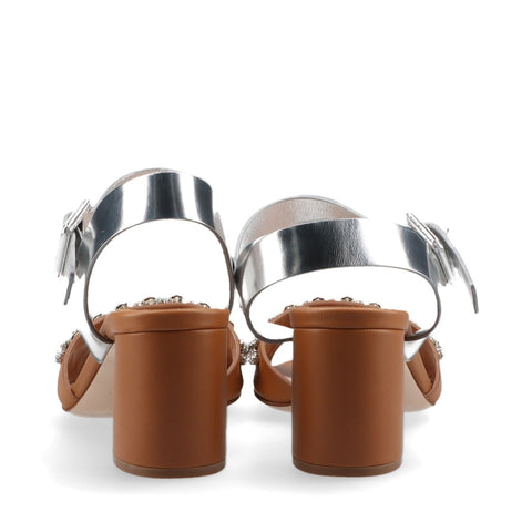 Miu Miu Rhinestone Heel Size: 35.5 9.1" Sandals Brown WS16154