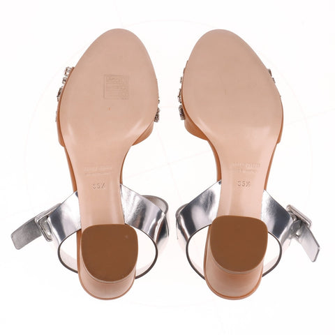 Miu Miu Rhinestone Heel Size: 35.5 9.1" Sandals Brown WS16154