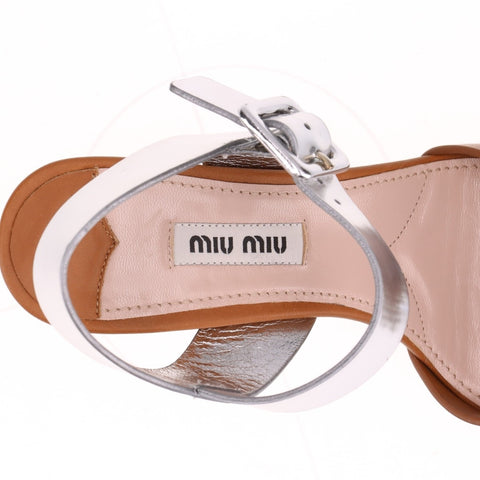 Miu Miu Rhinestone Heel Size: 35.5 9.1" Sandals Brown WS16154