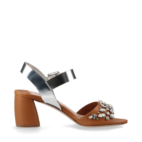 Miu Miu Rhinestone Heel Size: 35.5 9.1" Sandals Brown WS16154