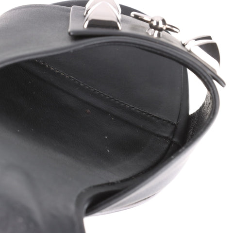 HERMES Dreamy Heel Leather Size:39 Sandals leather black WS16155