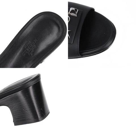 HERMES 梦幻鞋跟皮革 尺寸:39 凉鞋 皮革 黑色 WS16155