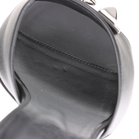 HERMES Dreamy Heel Leather Size:39 Sandals leather black WS16155